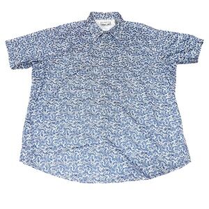 XXL Wrangler Wranching Pearl Snap Blue Paisley Men's Shirt